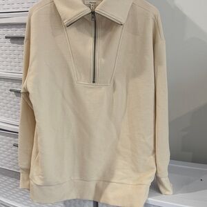 Maurices Beige Quarter-Zip Sweatshirt